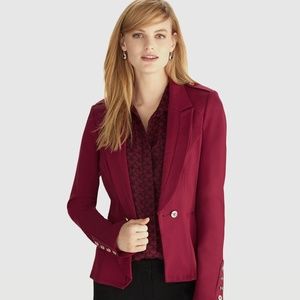White House Black Market RED NOTCH COLLAR JACKET